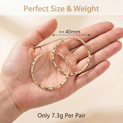Women'S 18K Gold Hypoallergenic Stackable Huggie Hoop Earrings - Click-Top, Diamond-Cut Textured, Circular Hoop Gold Jewelry for Sensitive Ears, Female Adult Accessories, Stackable Earrings
