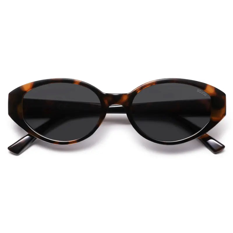 SOJOS Retro Oval Polarized Sunglasses for Women Wide Chic Cat Eye Trendy Vintage Shades UV400 Protection