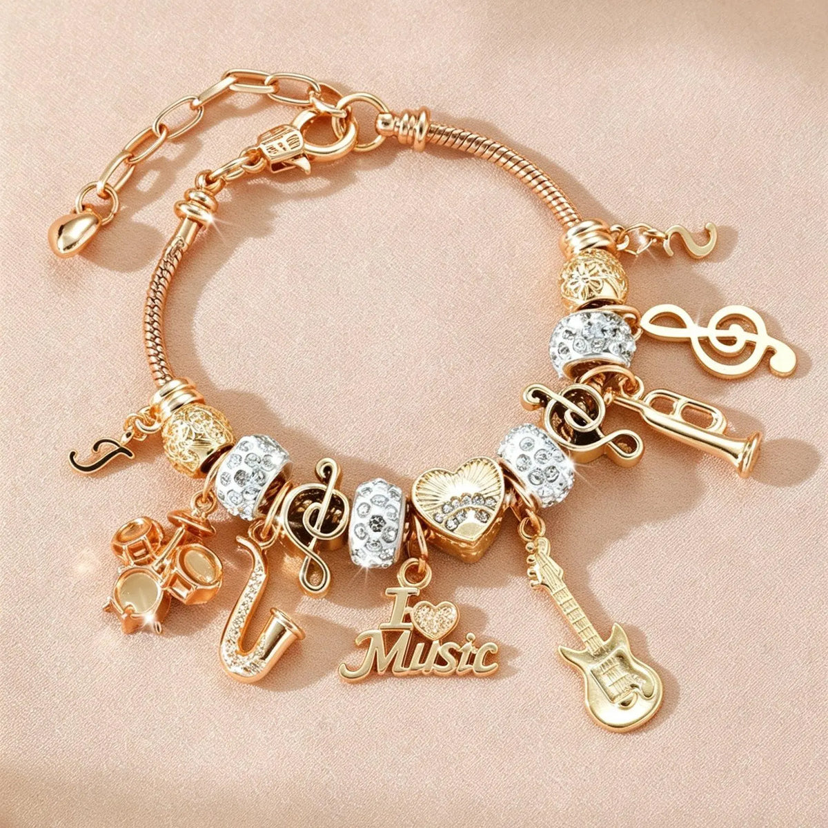 Y2K Cross Heart Virgin Mary Pendant Bracelet, Rhinestone Star Charm, Fashionable Gift Jewelry, Simple and Stylish Hand Accessory