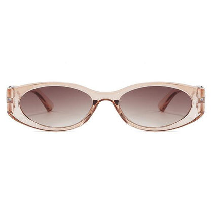 Trendy Vintage 2000S Full Rim Slim Narrow Fit Oval Plastic UV Blocking Sunglasses - Small Frame, Uv-Protection, Street Style Shades, Women'S & Unisex Daily Wear Eyewear