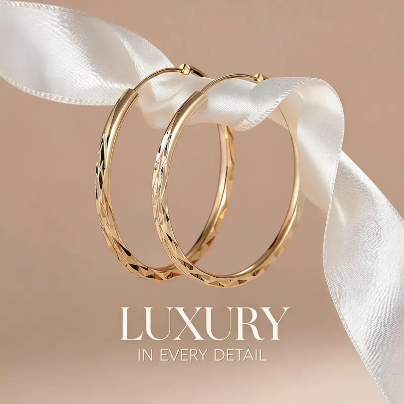 Women'S 18K Gold Hypoallergenic Stackable Huggie Hoop Earrings - Click-Top, Diamond-Cut Textured, Circular Hoop Gold Jewelry for Sensitive Ears, Female Adult Accessories, Stackable Earrings