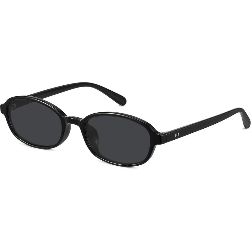 WOWSUN Retro Oval Sunglasses for Women Trendy Cat Eye Shades Vintage 90S Narrow Oval Sunnies Lightweight Fashion Eyewear