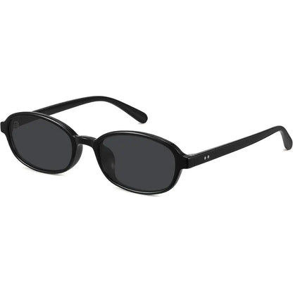 WOWSUN Retro Oval Sunglasses for Women Trendy Cat Eye Shades Vintage 90S Narrow Oval Sunnies Lightweight Fashion Eyewear
