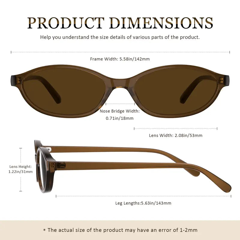 Women'S 3-Pair Y2K Vintage Cat Eye Sunglasses - Plastic Lenses, Oval Frame, Lightweight UV400 UV Blocking, 90S Retro Full Rim Narrow Small Frame, Trendy Casual Street Style Shades for Daily Wear, Summer Outfits