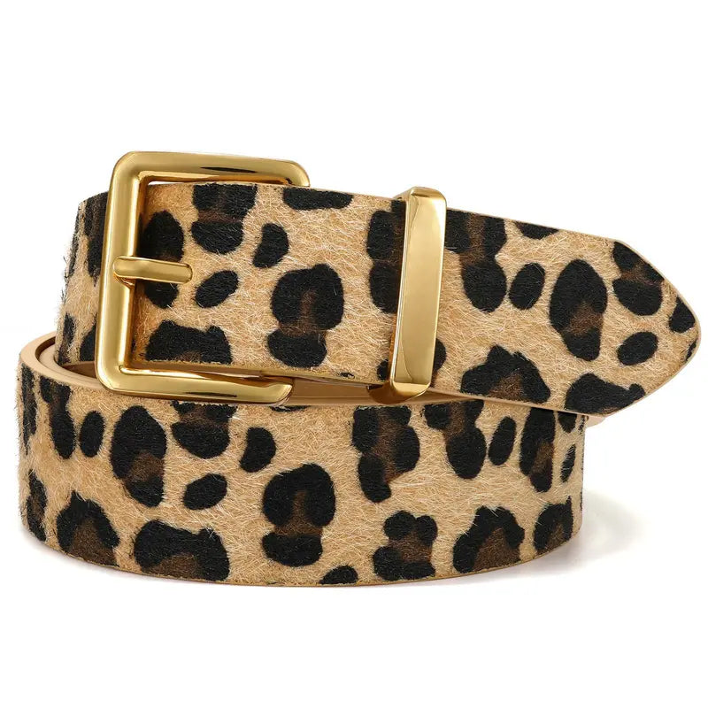 JASGOOD Women Suede Belt for Jeans Dresses Fashion Elegant Ladies Suede Leather Belt with Gold Buckle