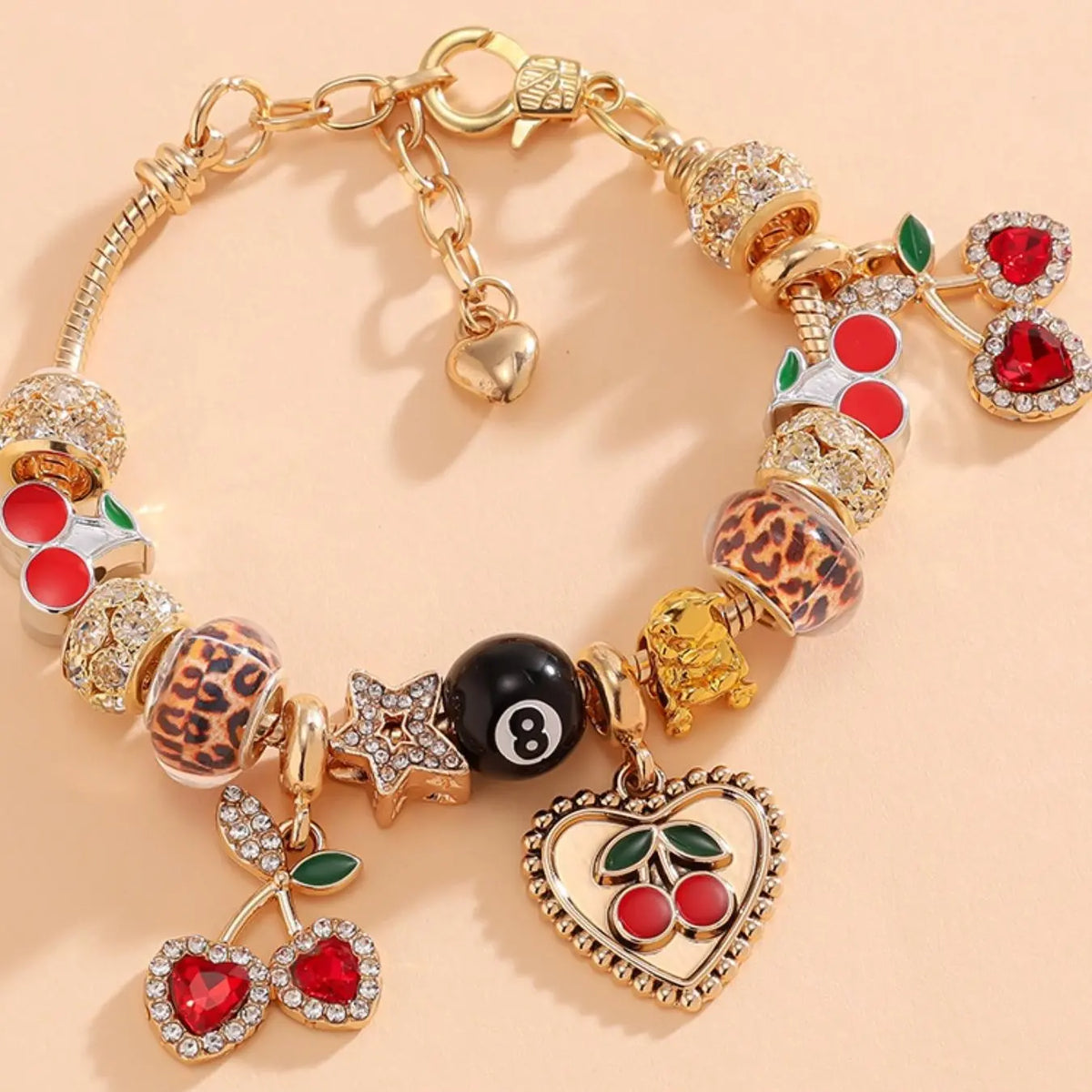 Y2K Cross Heart Virgin Mary Pendant Bracelet, Rhinestone Star Charm, Fashionable Gift Jewelry, Simple and Stylish Hand Accessory