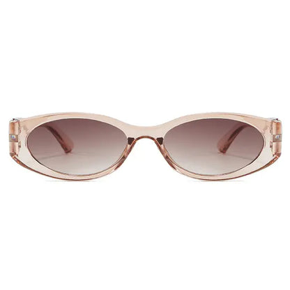 Trendy Vintage 2000S Full Rim Slim Narrow Fit Oval Plastic UV Blocking Sunglasses - Small Frame, Uv-Protection, Street Style Shades, Women'S & Unisex Daily Wear Eyewear