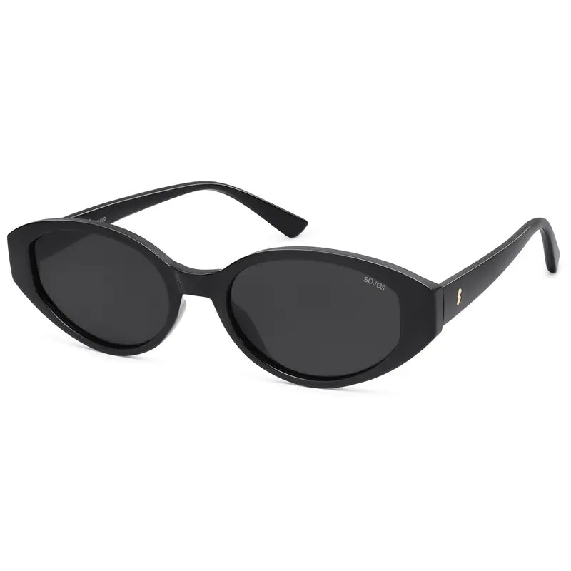 SOJOS Retro Oval Polarized Sunglasses for Women Wide Chic Cat Eye Trendy Vintage Shades UV400 Protection
