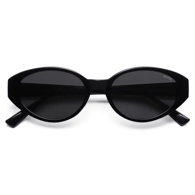 SOJOS Retro Oval Polarized Sunglasses for Women Wide Chic Cat Eye Trendy Vintage Shades UV400 Protection
